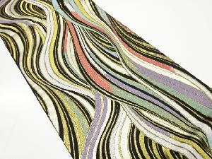 変わり流水模様織り出し　振袖用袋帯